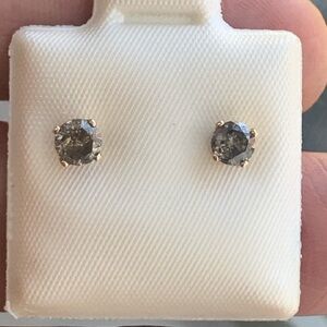 14kt Gold Champagame Diamond Studs